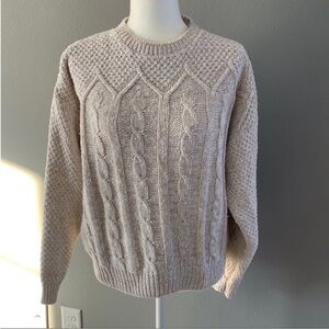 Cape Isle Knitters Cream Cable Knit Sweater